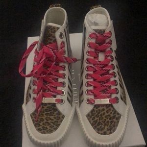 Jimmy Choo zebra print pony/micro sneakers